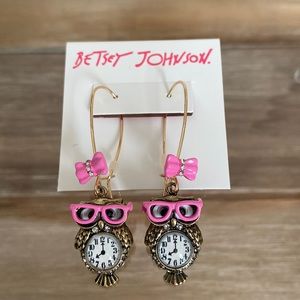 Betsey Johnson owl earrings